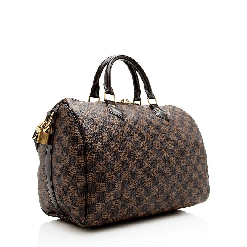 Louis Vuitton tote bags with a water - resistant coating for outdoor useLouis Vuitton Damier Ebene Speedy Bandouliere 30 Satchel (21423)