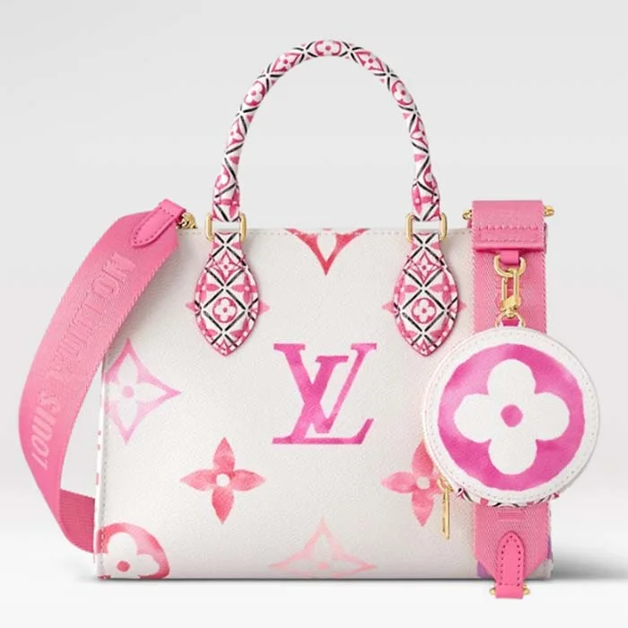 Louis Vuitton Capucines bags with smooth calfskin leather for luxuryLouis Vuitton LV Women Onthego PM Pink Monogram Coated Canvas Textile Lining