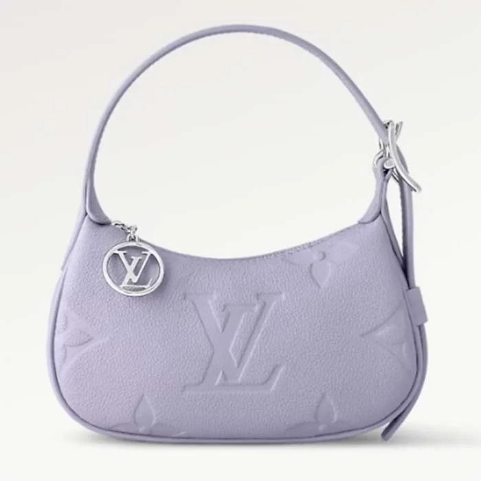 Louis Vuitton tote bags with a water - resistant coating for outdoor useLouis Vuitton LV Women Mini Moon Purple Monogram Empreinte Embossed Supple Grained Cowhide Leather