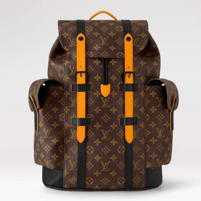 Louis Vuitton backpacks with a sleek, minimalist design for styleLouis Vuitton LV Unisex Christopher MM Backpack Radiant Sun Monogram Macassar Coated Canvas