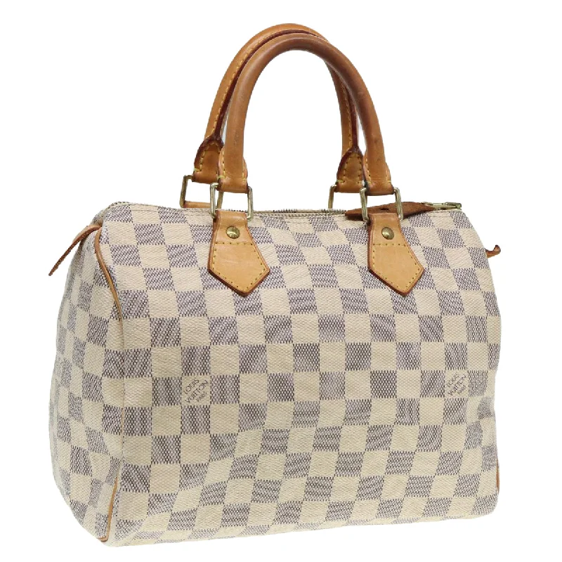 Louis Vuitton handbags with a back - zip pocket for storing valuablesLOUIS VUITTON Damier Azur Speedy 25 Hand Bag N41534 LV Auth 86744