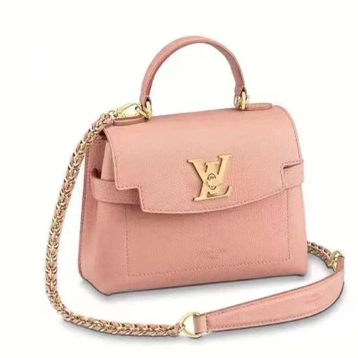 Louis Vuitton Capucines bags with smooth calfskin leather for luxuryLouis Vuitton LV Women Lockme Ever Mini Handbag Pink Grained Calf Leather