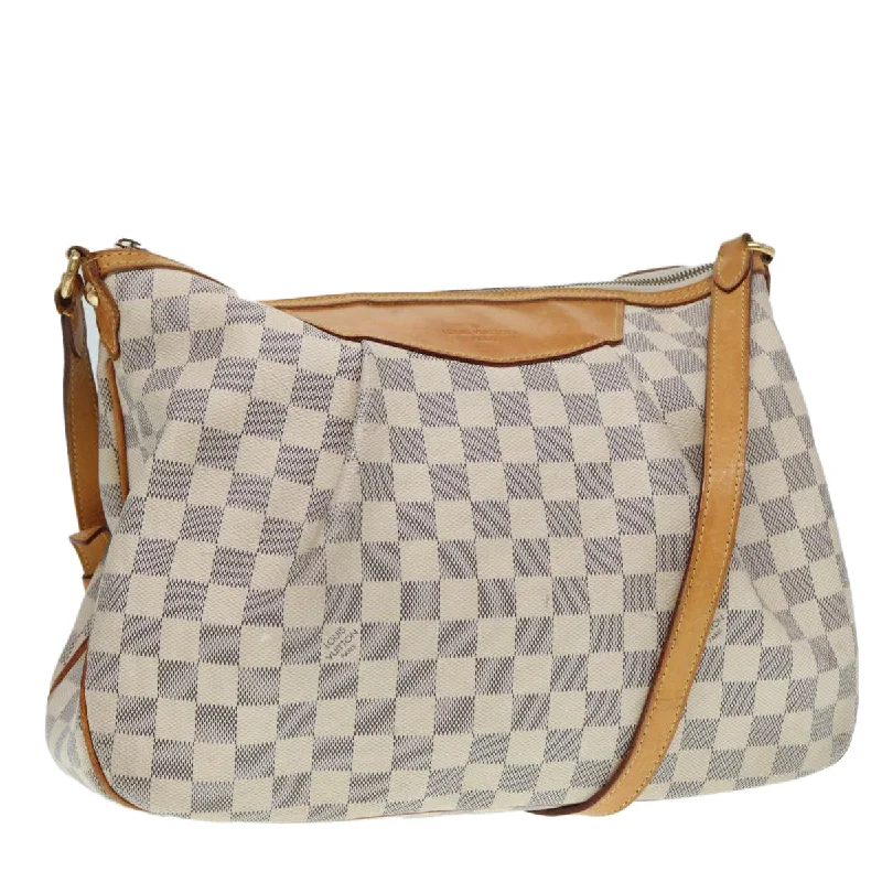 Louis Vuitton Alma bags featuring the signature top - handle designLOUIS VUITTON Damier Azur Siracusa MM Shoulder Bag N41112 LV Auth 87968