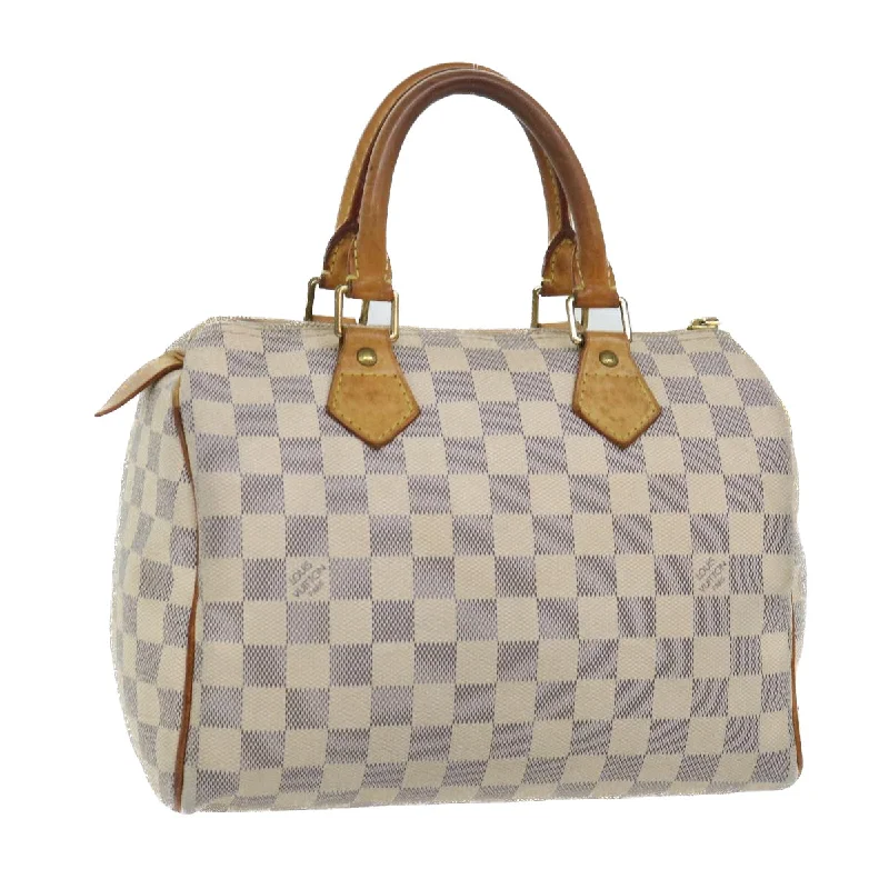 Louis Vuitton backpacks with a hidden back pocket for securityLouis Vuitton Damier Azur Speedy 25 Hand