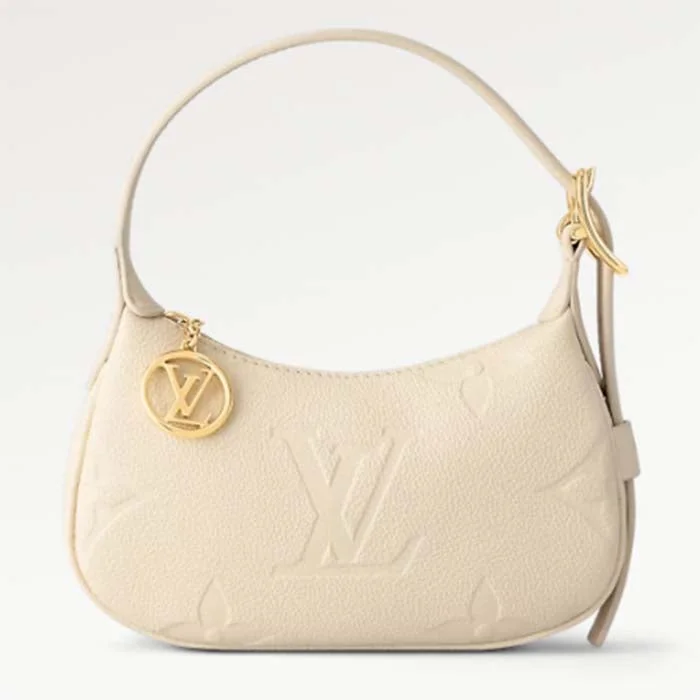 Louis Vuitton backpacks with a multi - pocket organization for functionalityLouis Vuitton LV Women Mini Moon Cream Monogram Empreinte Embossed Supple Grained Cowhide Leather