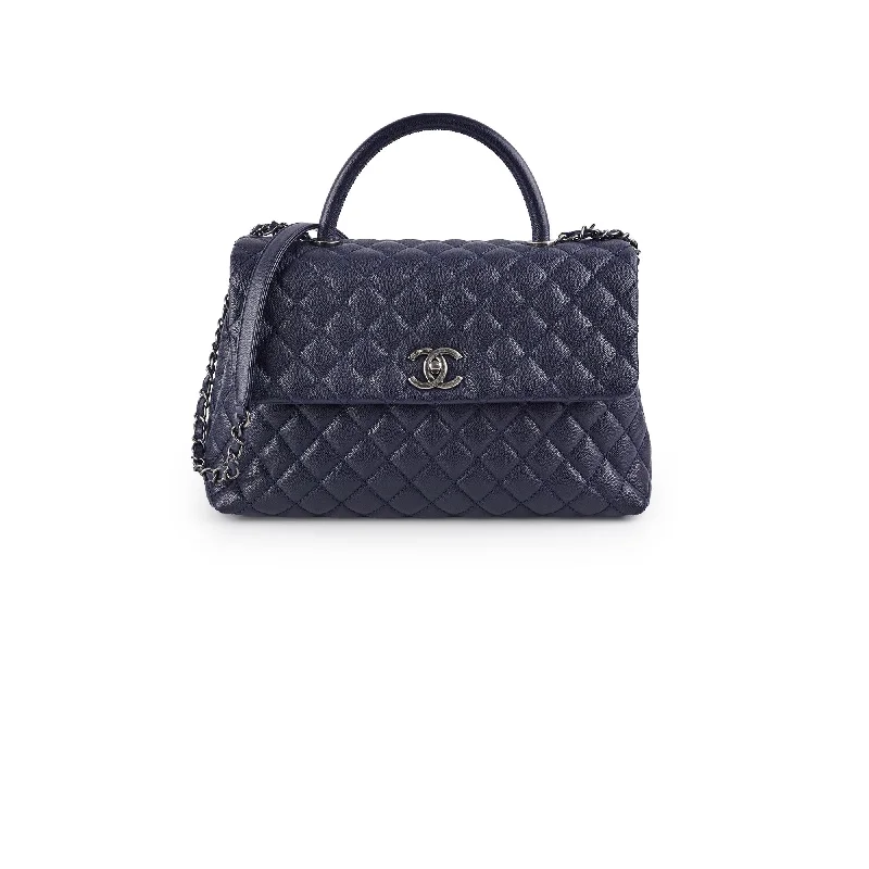 Chanel Caviar Large Coco Handle Navy 21series