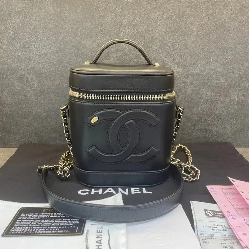 Chanel Black Vanity Case Leather Shoulder Bag Medium