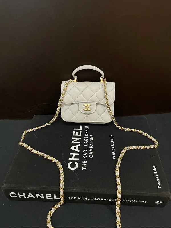 Chanel Mini Sheepskin Handbag White 21K Crossbody Quilted Flap Bag