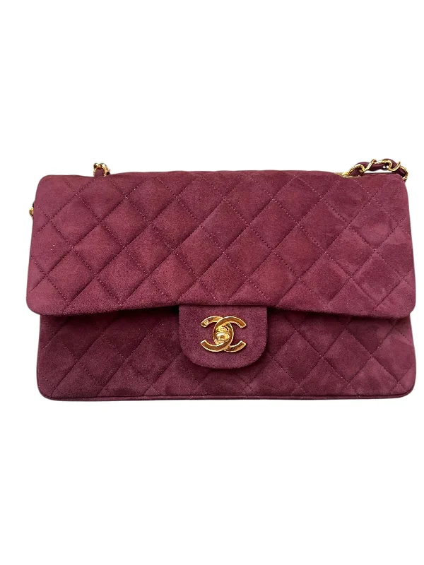 Chanel Burgundy Suede Med Flap DXBK0133