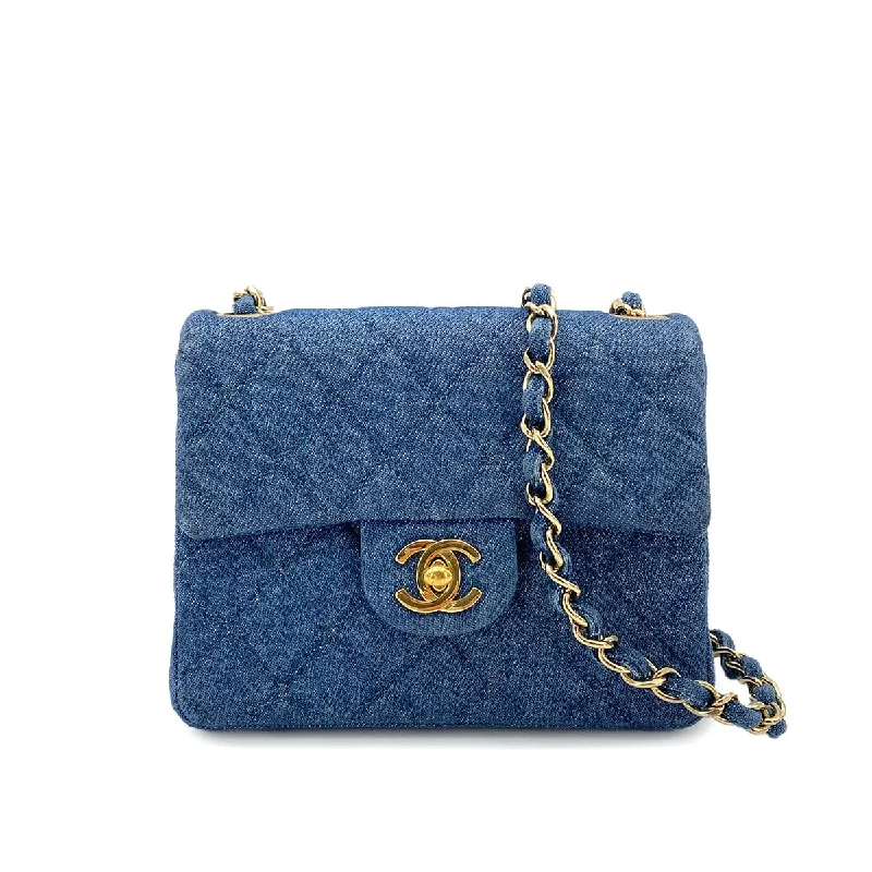 Chanel Vintage Mini Square Blue Denim GHW #5 90250466