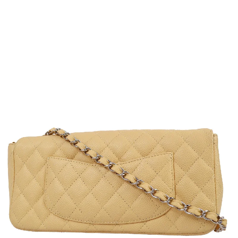 Chanel * 2008-2009 Beige Caviar Skin East West Bag SHW