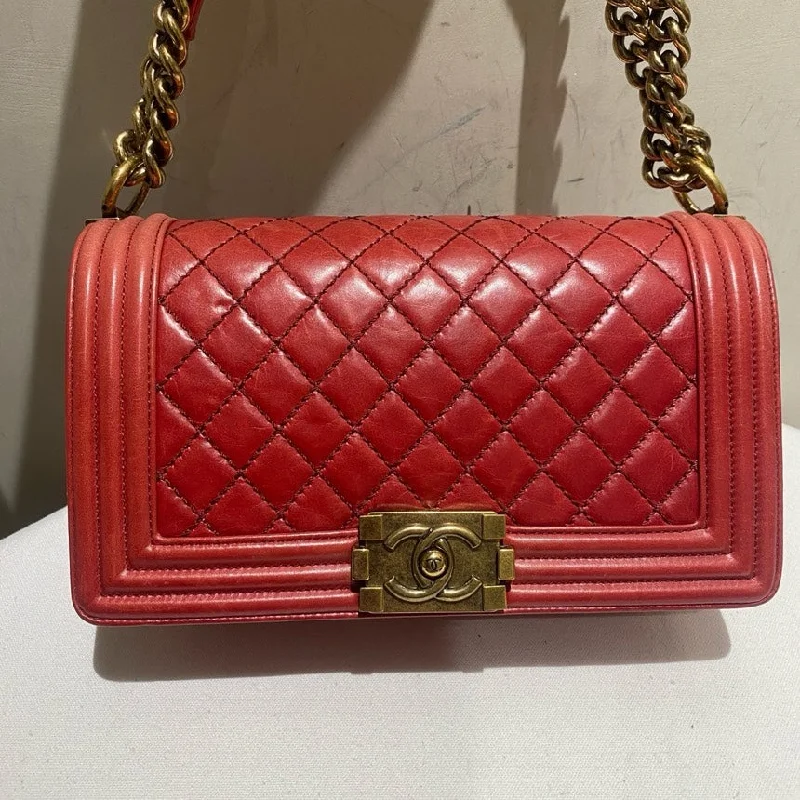 Chanel Leboy Medium Red Quilted Leather Shoulder Bag