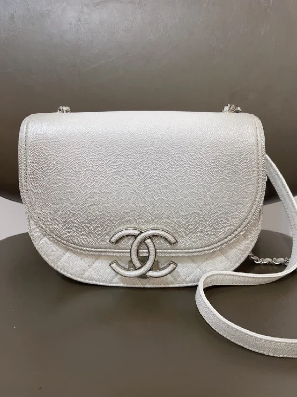 Chanel Cuban Infinity White Crossbody Bag Medium