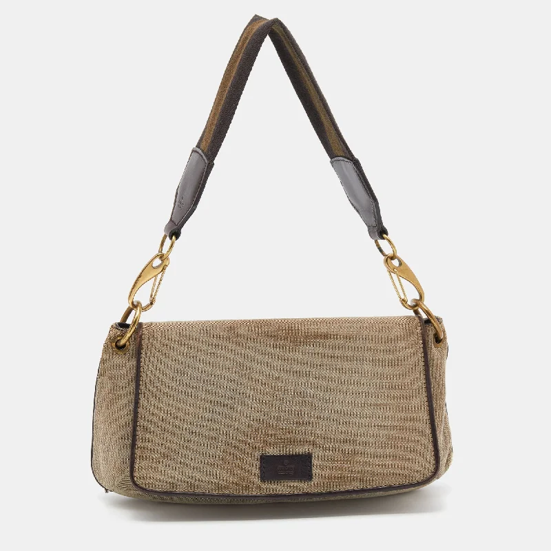 Ladies Gucci handbags with a detachable coin purse insideGucci Beige/Brown Canvas And Leather Flap Shoulder Bag