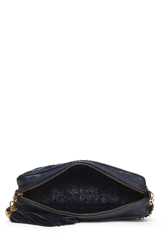 Chanel,  Navy Lambskin Diamond 'CC' Camera Bag Medium, Navy