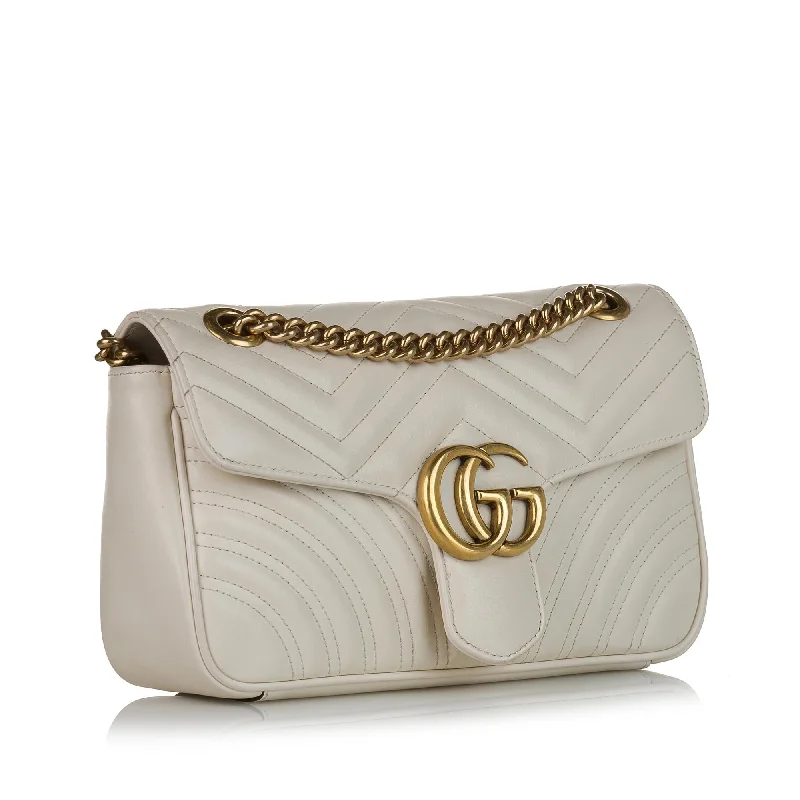 Women Gucci bags with interlocking G hardware for a classic lookGucci GG Marmont Matelasse Leather Crossbody Bag (33434)