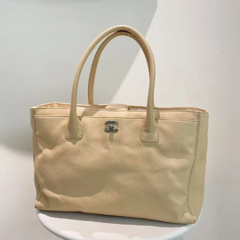 Chanel Beige Leather Tote Large Bag