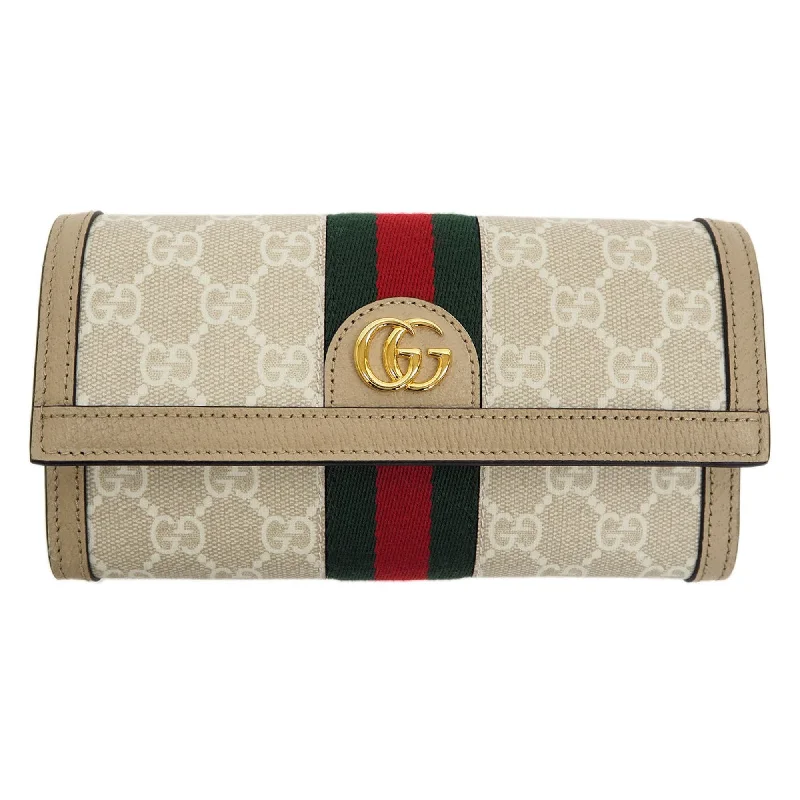 Women Gucci Sylvie bags with a monogram - embossed leatherGucci Ophidia GG Continental Beige 523153 Bifold Long Wallet Ladies Supreme