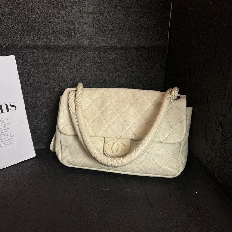 Chanel Cream Quilted Leather Shoulder Bag 29cm