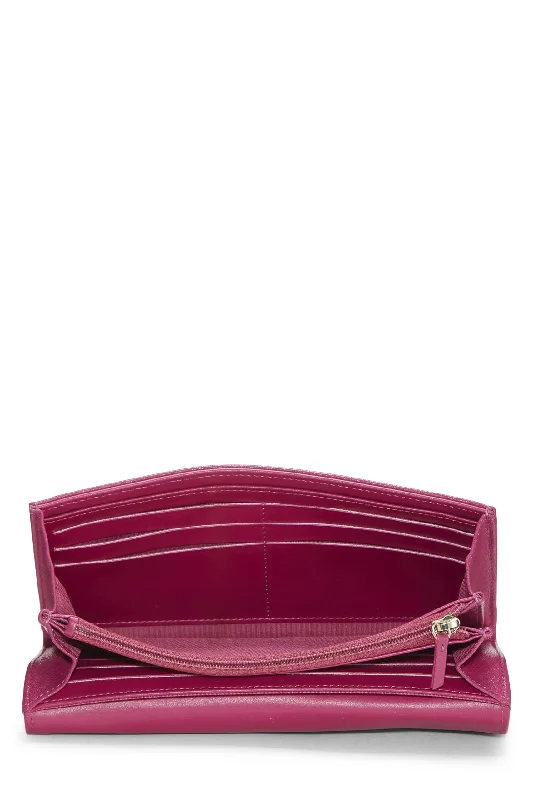 Chanel,  Purple Calfskin 'CC' Long Wallet, Purple