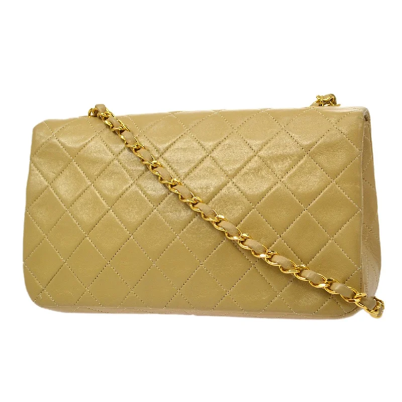 CHANEL  Turnlock Full Flap Small Beige Lambskin 81124