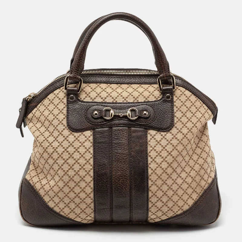 Ladies Gucci Dionysus bags with a star - shaped charmGucci Beige/Brown Diamante Canvas And Leather Large Horsebit Catherine Satchel