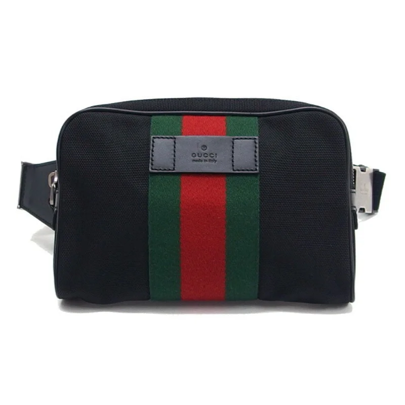 Gucci tote bags for women with a printed Gucci logoGucci sherry line canvas belt bag black red green