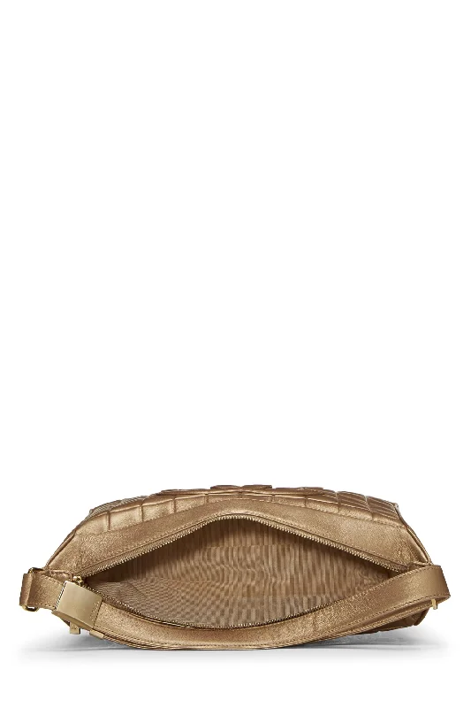 Chanel,  Gold Chocolate Bar Calfskin Shoulder Bag, Gold