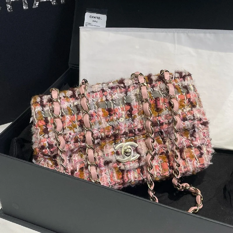 Chanel 23K Tweed Pink Classic Flap Mini Bag