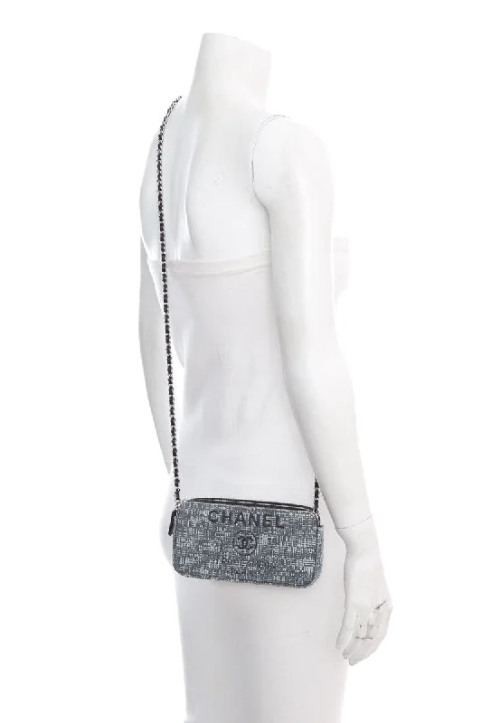 Chanel 2018 Grey Deauville Clutch on Chain Handbag