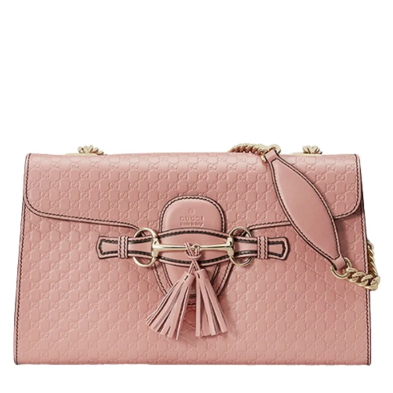 Ladies Gucci shoulder bags with a single - handle designMicroguccissima Medium Emily Chain Shoulder Bag Pink