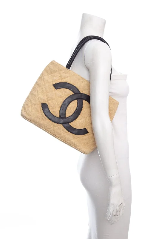 Chanel Vintage 1991 Beige Cloth Cambon Tote