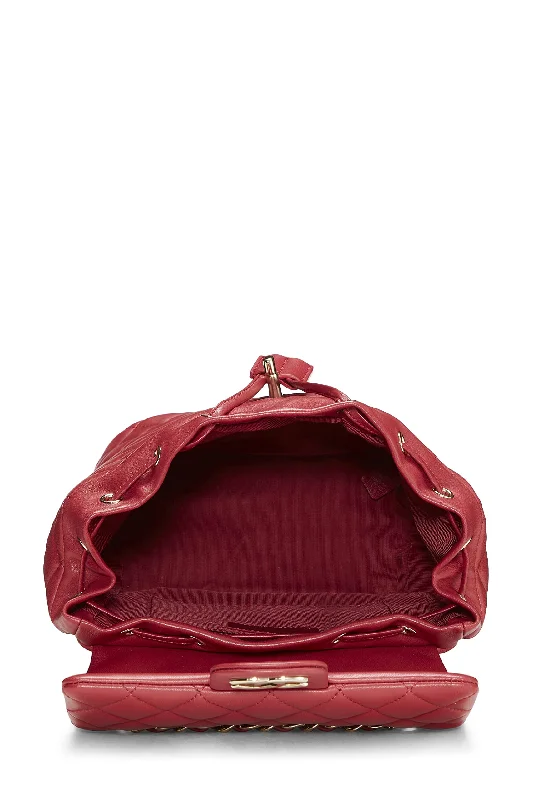 Chanel,  Red Quilted Lambskin Urban Spirit Backpack Small, Red