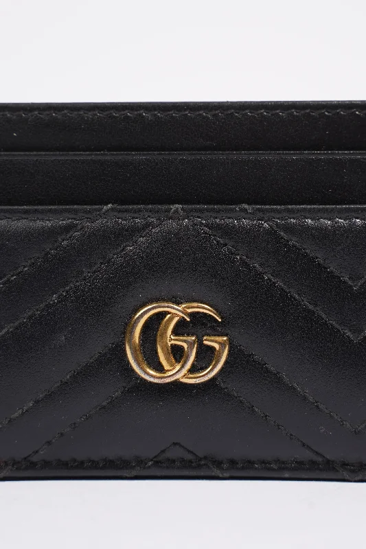 Gucci tote bags for women with a water - resistant coatingGucci GG Marmont Card Holder Black Leather