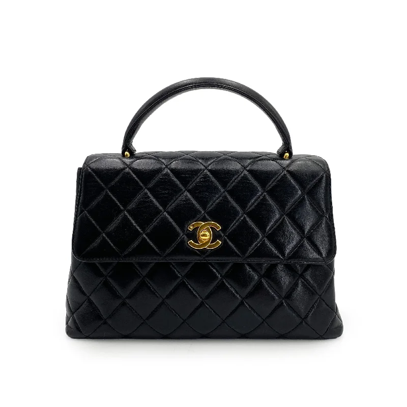 Chanel Vintage Top Handle Quilted Black Lambskin GHW #4 90242984