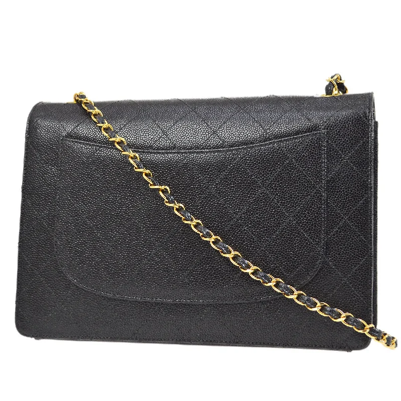 CHANEL 1998 Classic Flap Jumbo Black Caviar 74571