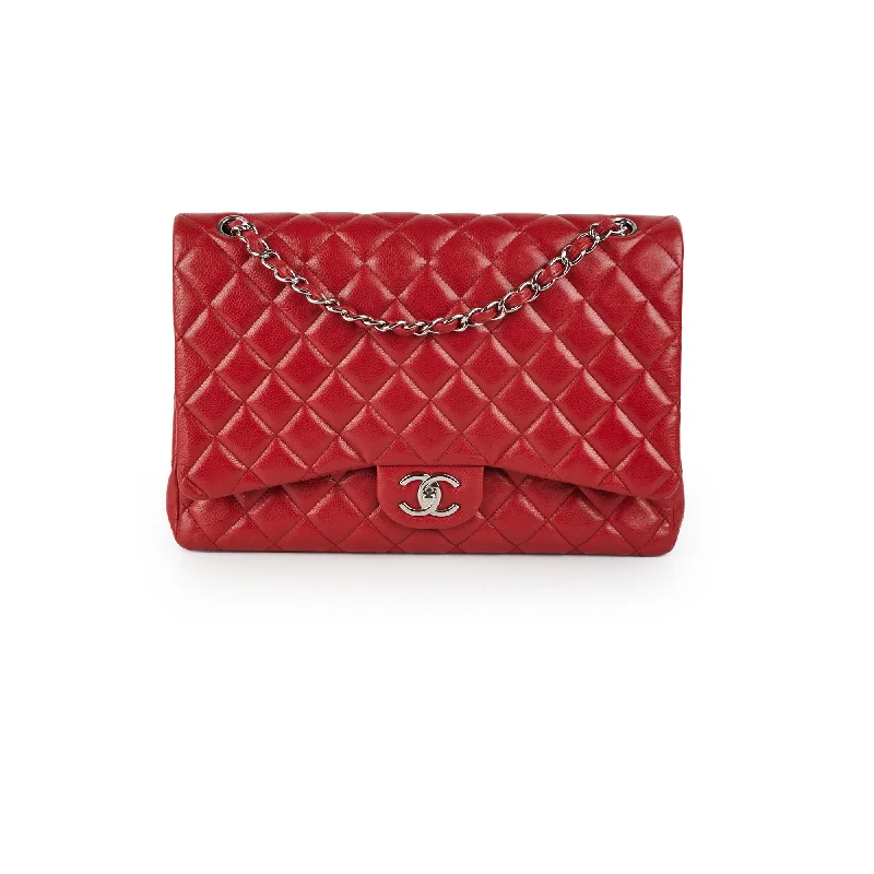 Chanel Maxi Caviar Classic Double Flap Red