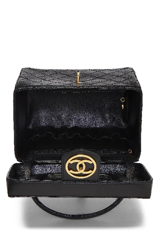 Chanel,  Black Lambskin Circle 'CC' Vanity Large, Black