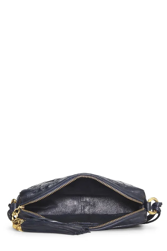 Chanel,  Navy Lambskin Diamond 'CC' Camera Bag Medium, Navy