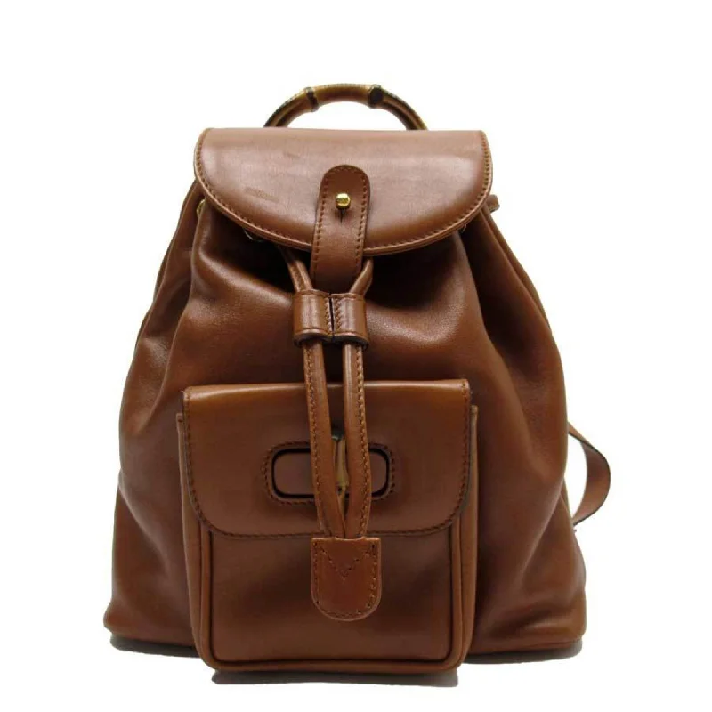 Women Gucci bags with a detachable mirror insideGucci rucksack mini bamboo brown leather 003 1705 0030