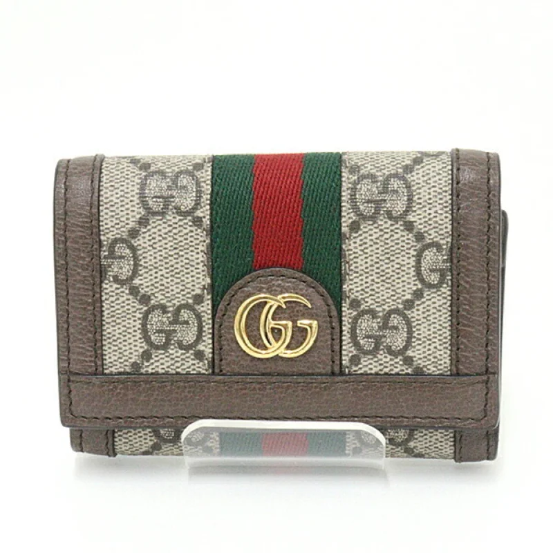 Gucci backpacks for women with a sleek silhouetteGucci Ophidia Bifold GG Supreme Beige/Ebony/Brown/Green/Red Double G Web Stripe 644334 Small Wallet