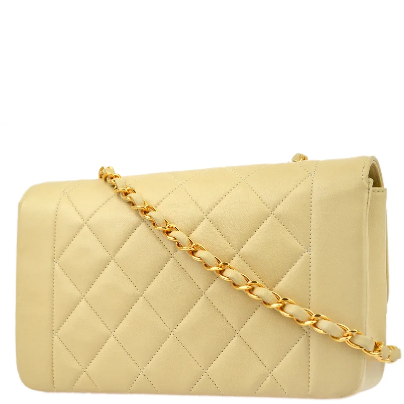 Chanel * Beige Lambskin Small Diana Shoulder Bag