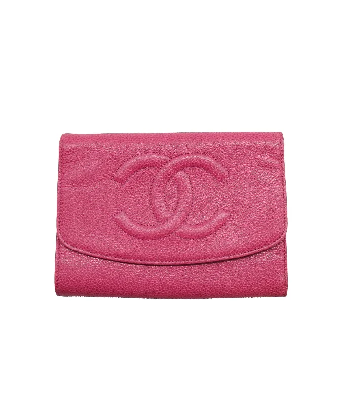 Chanel pink hot pink caviar wallet  DXBS1535