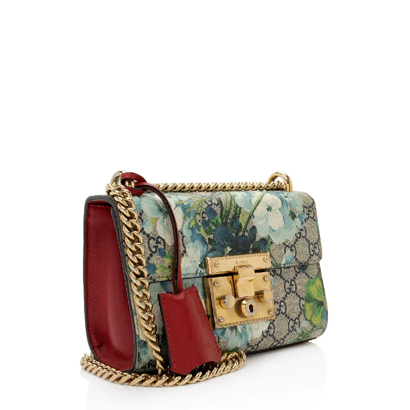 Ladies Gucci shoulder bags with a wide - width strapGucci GG Supreme Blooms Padlock Small Shoulder Bag (aRDxaC)