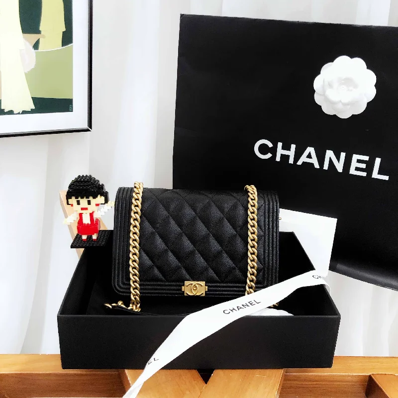 Chanel Leboy Black Quilted WOC Leather Bag