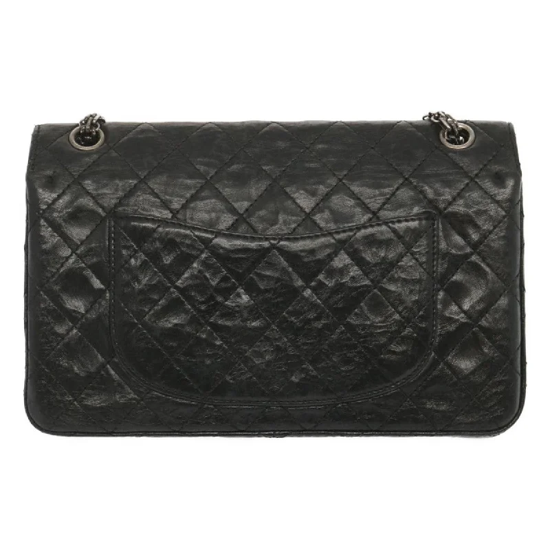 CHANEL 2.55 Matelasse Chain Bag Aged Calfskin Black A37586 CC  67618A