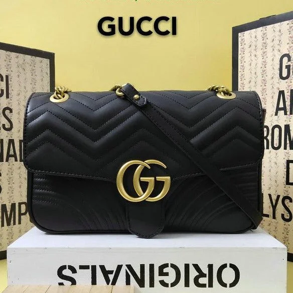 Women Gucci Sylvie bags with a crystal - embellished web stripeWomen's Gucci GG Marmont medium matelassé shoulder bag