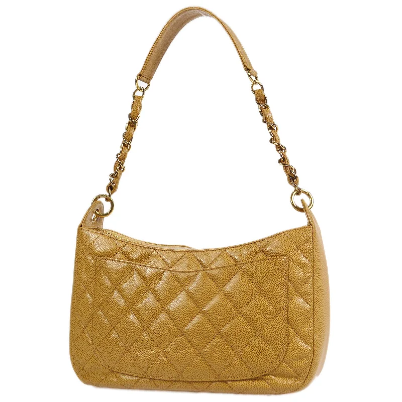 Chanel 2003-2004 Hobo Bag Beige Caviar