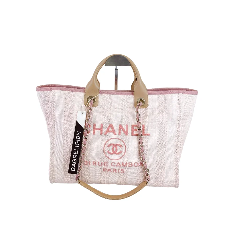 Medium Deauville Tote Mixed Fibers Pink SHW