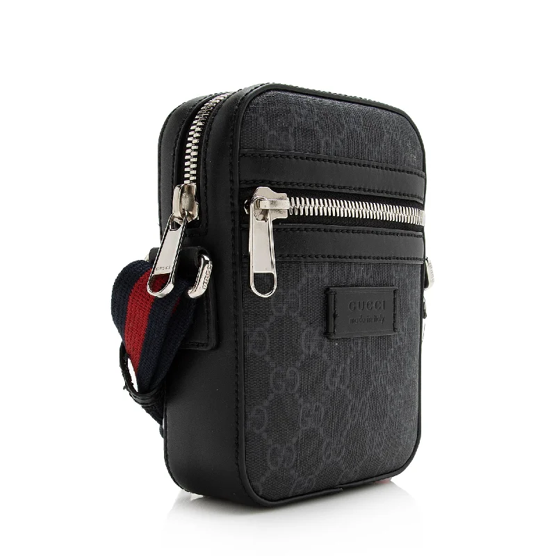 Women Gucci bags with a detachable mobile phone holderGucci GG Supreme Canvas Mini Messenger Bag (22687)